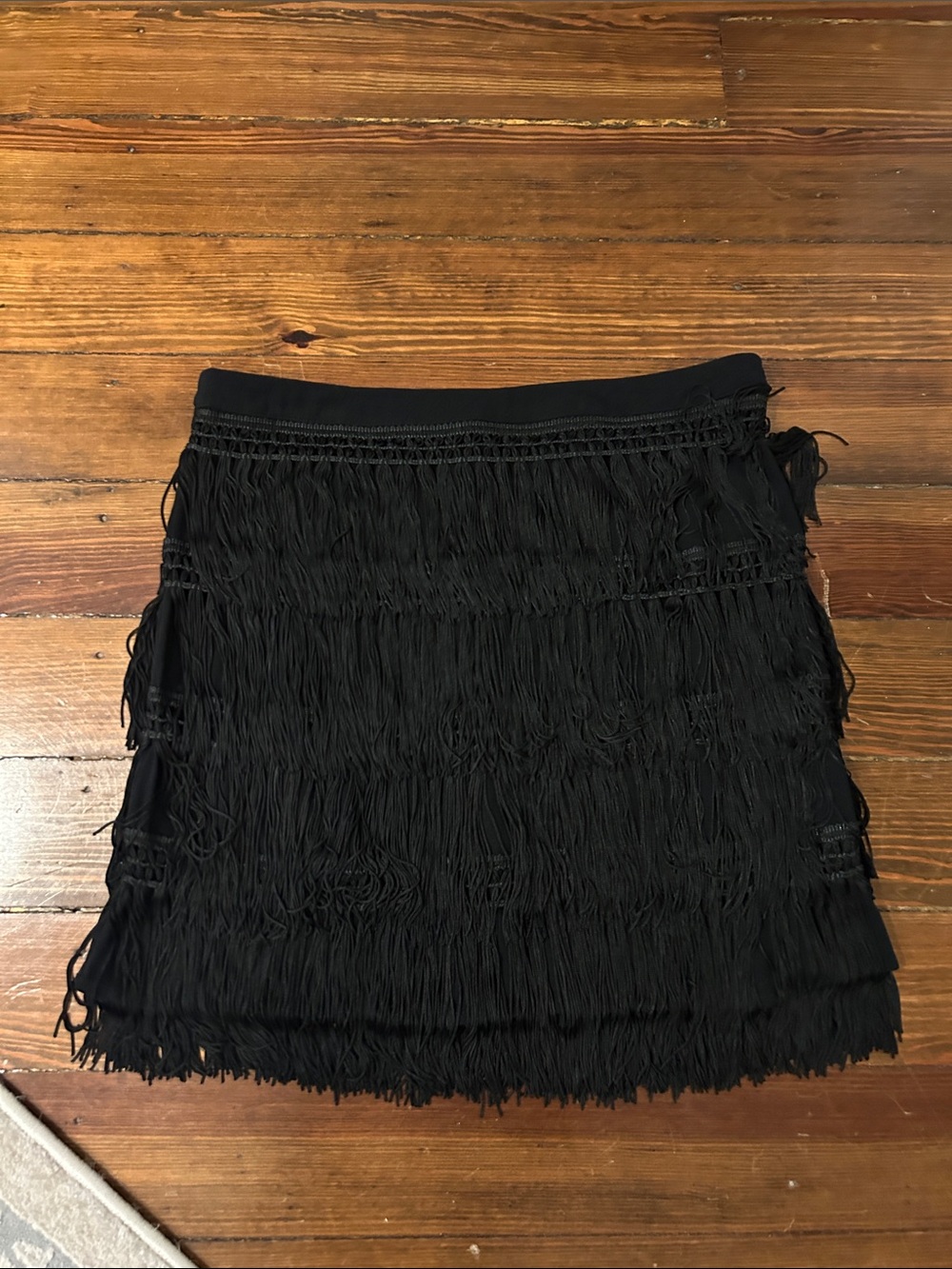 Jack by BB Dakota Black Fringe Mini Skirt